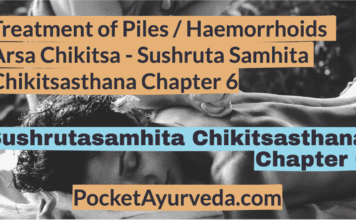 Treatment of Piles / Haemorrhoids - Arsa Chikitsa - Sushruta Samhita Chikitsasthana Chapter 6
