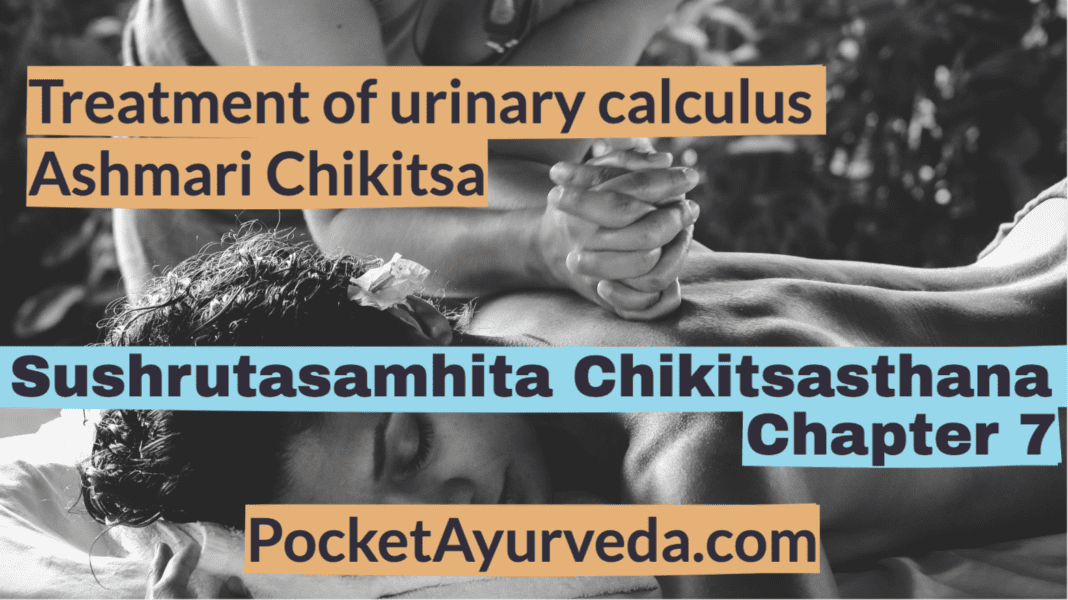 Treatment of urinary calculus - Ashmari Chikitsa - Sushrutasamhita Chikitsasthana Chapter 7