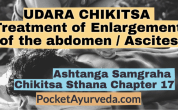 UDARA CHIKITSA - Treatment of Enlargement of the abdomen / Ascites - Ashtanga Samgraha Chikitsasthana Chapter 17