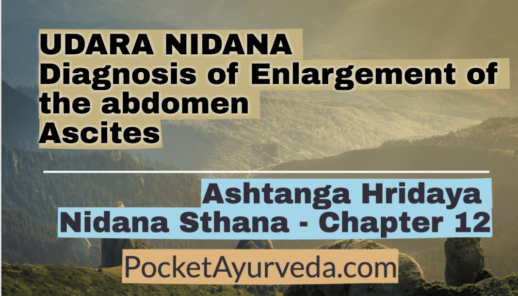 UDARA NIDANA - Diagnosis of Enlargement of the abdomen - ascites