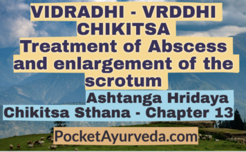 VIDRADHI - VRDDHI CHIKITSA - Treatment of Abscess and enlargement of the scrotum
