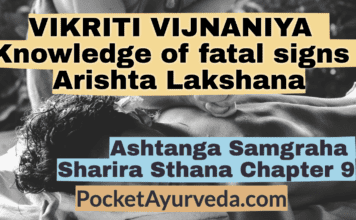 VIKRITI VIJNANIYA - Knowledge of fatal signs - Arishta Lakshana - Ashtanga Sangraha Sharira sthana Chapter 9
