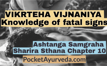 VIKRTEHA VIJNANIYA - Knowledge of fatal signs - Ashtanga Sangraha Sharira sthana Chapter 10