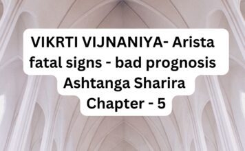 VIKRTI VIJNANIYA- Arista - fatal signs - bad prognosis - Ashtanga Sharira Chapter - 5