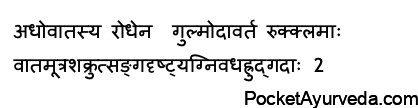 अधोवातरोध Adhovata avarodha – adverse effects of suppressing flatus