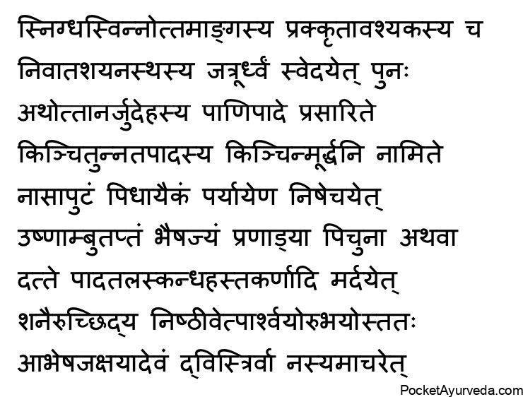 Nasya Vidhi - procedure of nasya karma