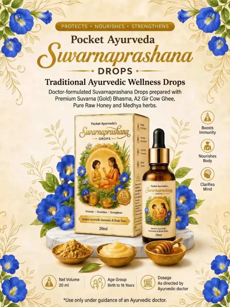 Pocket Ayurveda Suvarnaprashana Drops Bottle