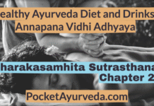 Charaka Samhita Sutrasthana Chapter 27 – Healthy Ayurveda Diet and Drinks – Annapana Vidhi Adhyaya Charaka Samhita Sutrasthana Chapter 27 - Healthy Ayurveda Diet and Drinks - Annapana Vidhi Adhyaya