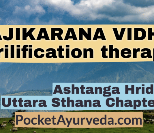 VAJIKARANA VIDHI – Virilification therapy – Ashtanga Hridaya Chapter 40 VAJIKARANA VIDHI - Virilification therapy